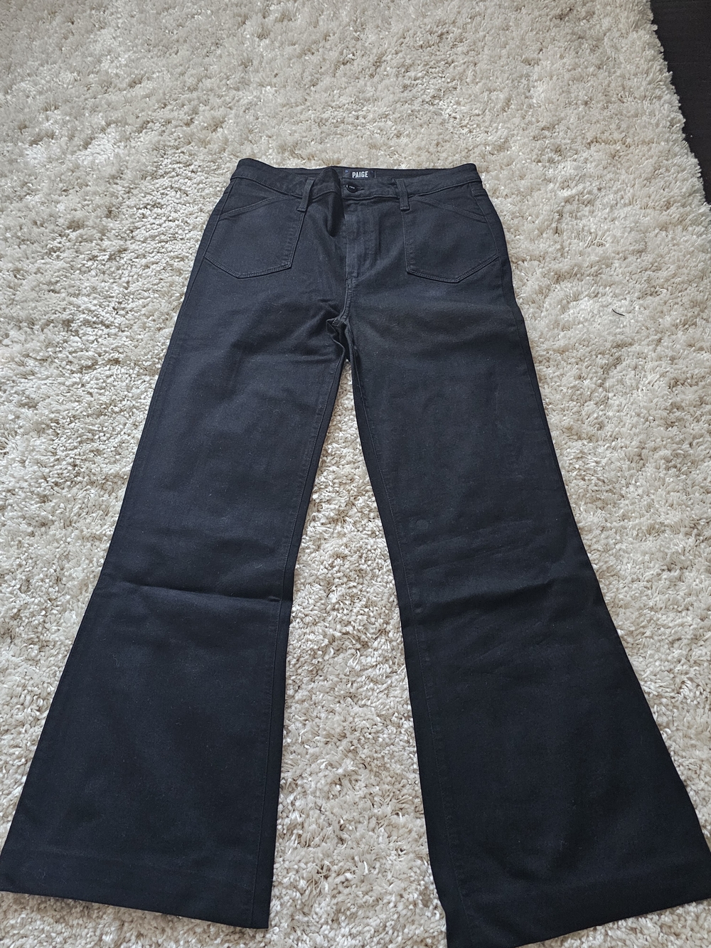 PAIGE Women's Black Flared Jeans